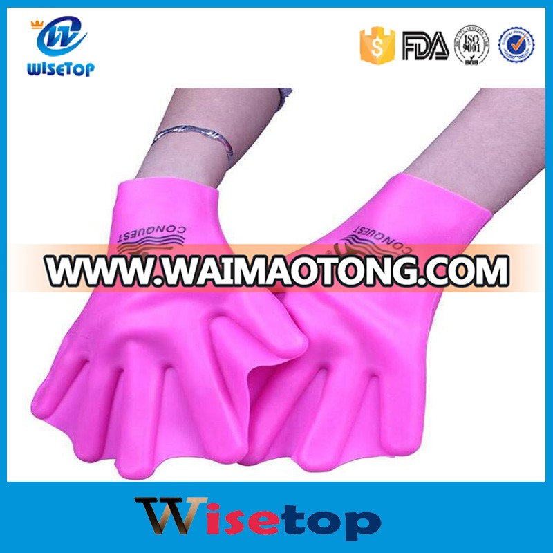 FBA Service Swimming Webbed Gloves Adult Swimming Finger Fin Hand Paddle Wear Silicon Swimming Fins